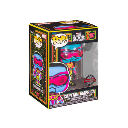 Pop! Marvel: F&WS - Captain America (Black Light) Special Edition